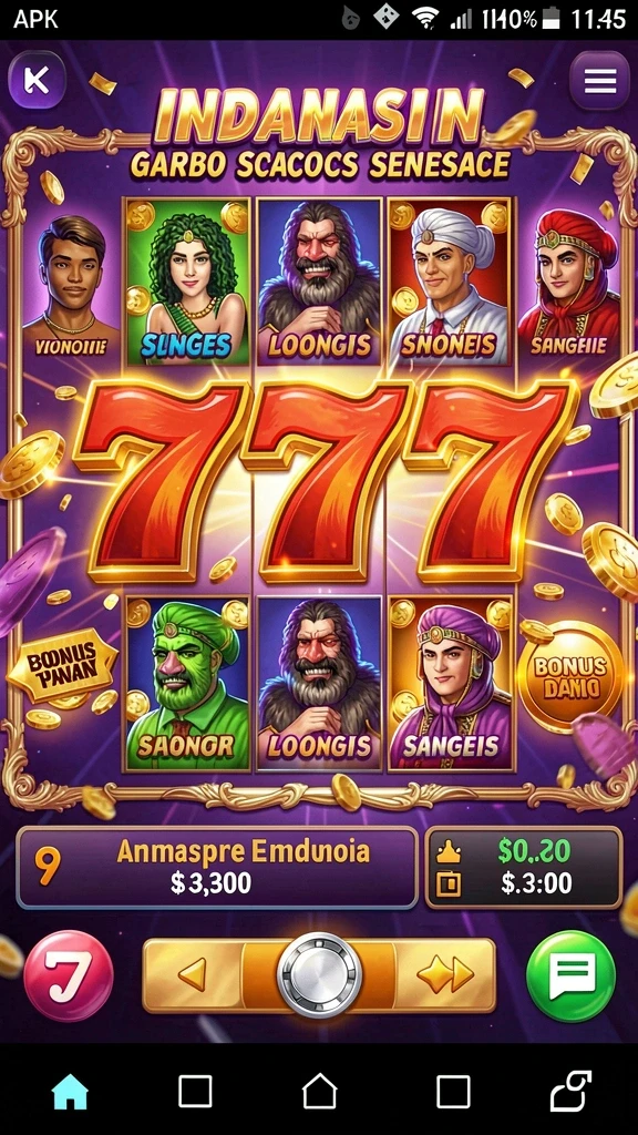 Tampilan antarmuka game yang menarik dan modern.
