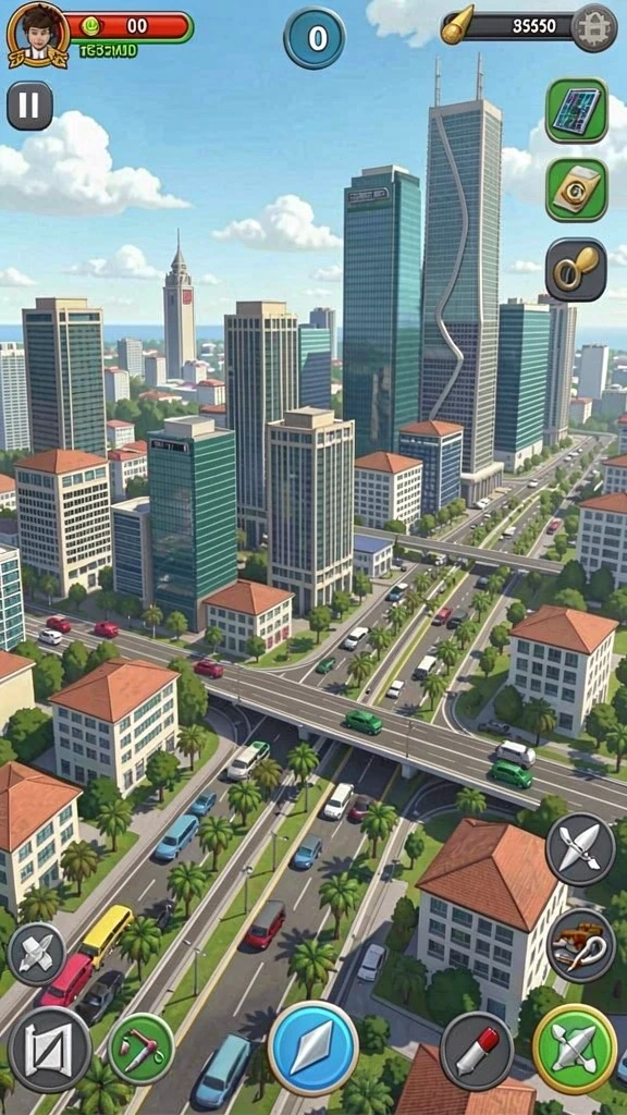 Screenshot level yang menunjukkan tantangan menarik.