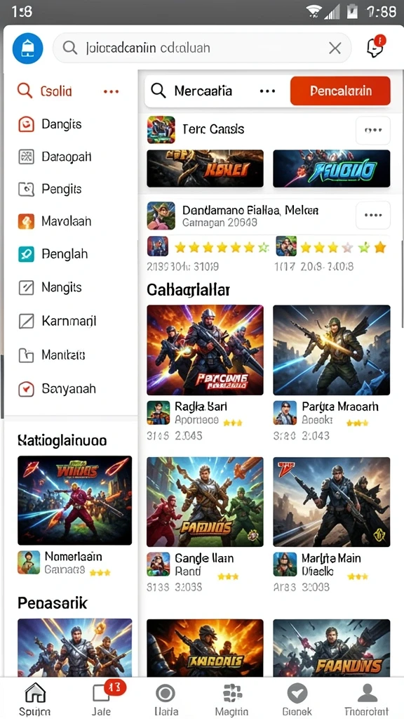 Beragam permainan kasino dalam satu aplikasi.