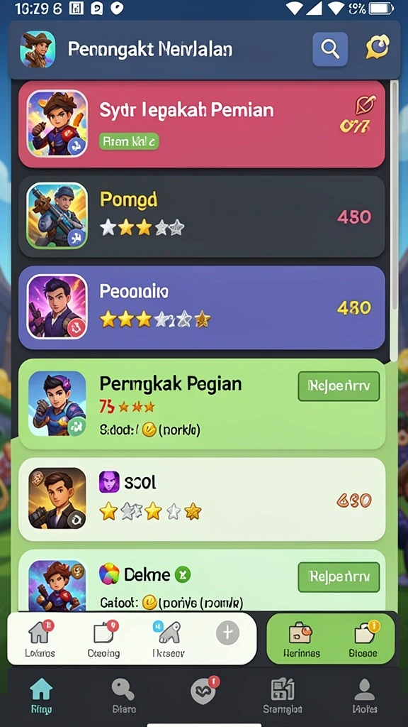 Karakter dengan desain unik dan beragam kemampuan.