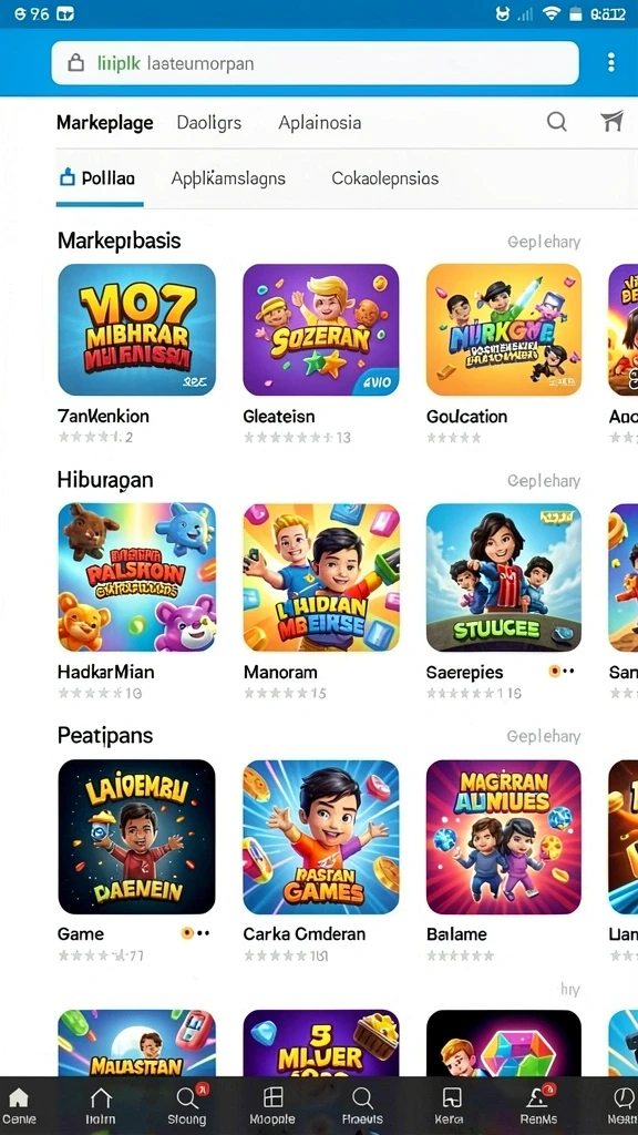 Tampilan awal permainan yang menarik dan penuh warna.