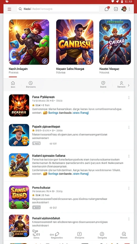 Screenshot menunjukkan tampilan awal yang menarik.